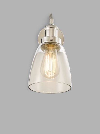 Revival Wall Light, Clear/Polished Nickel