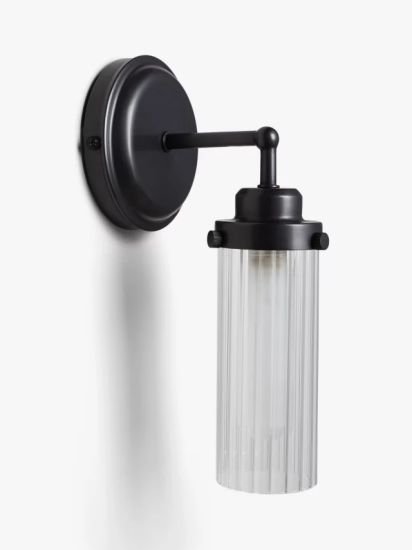 Ribbed Glass Bathroom Wall Light