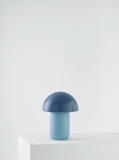 Mushroom Rechargeable Dimmable Table Lamp,Haze Blue/Lake Blue