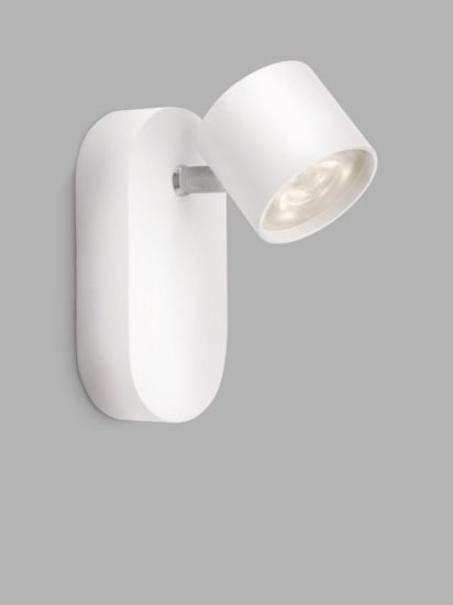 LED Single Spotlight Wall Light, White