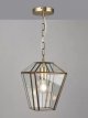 Timeless Glass Lantern Ceiling Light, Clear/Antique Brass